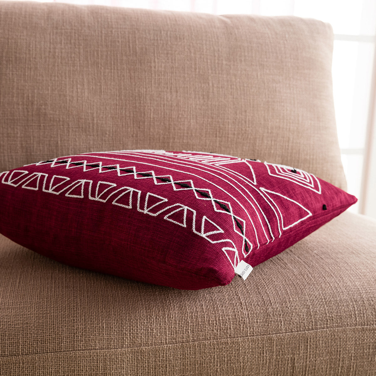 Μαξιλαροθήκη 43x43cm Edna Red Leather 162