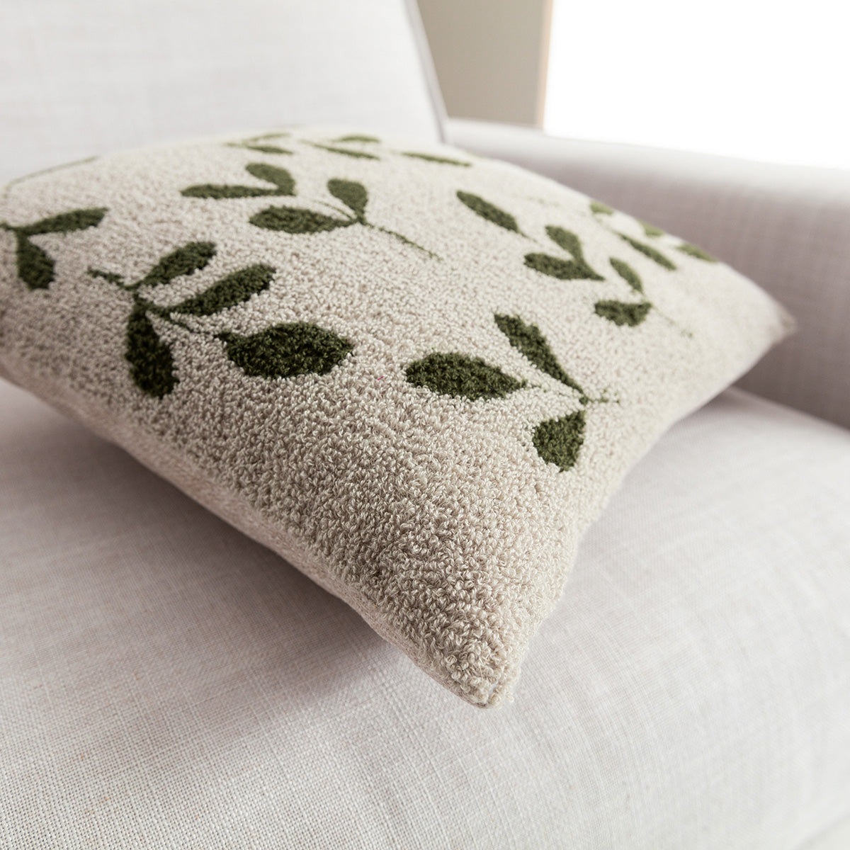 Μαξιλαροθήκη 43x43cm Herbal Μπεζ/Pine Green 705/ 06