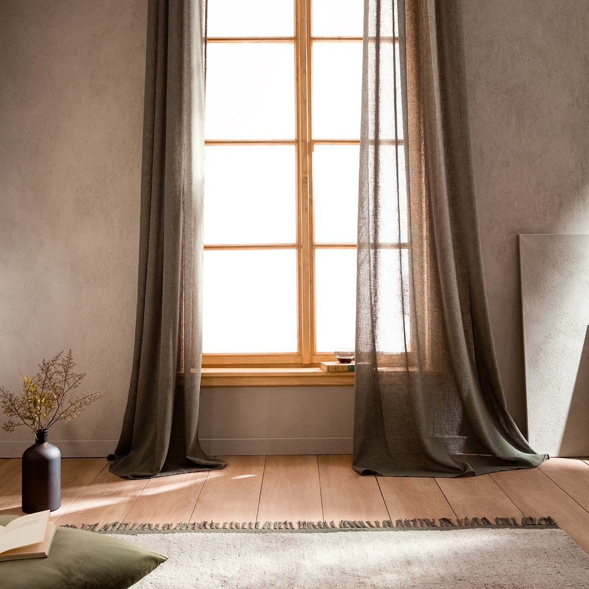 Curtain with studs 140x280cm Combe Khaki 502/07