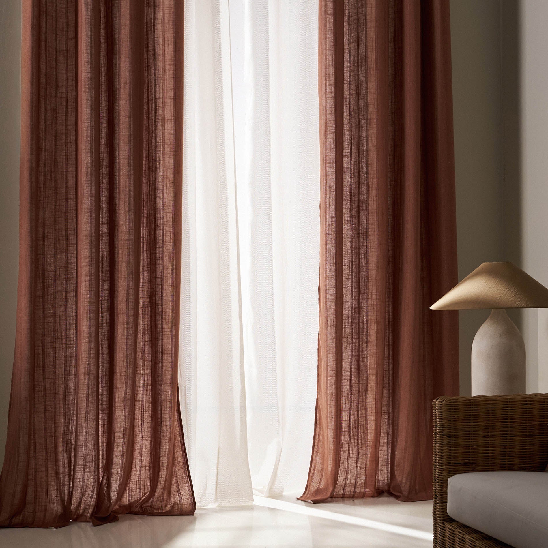 Curtain with studs 140x280cm Nysera Rust 705