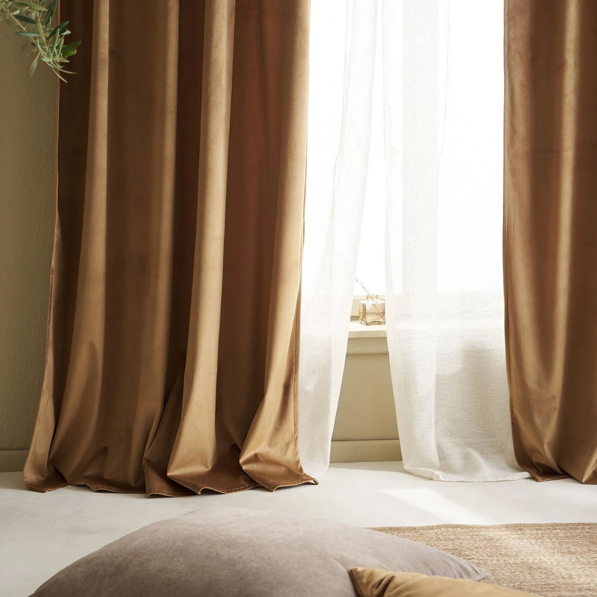 Κουρτίνα με σιρίτι 140x280cm Winter Gold Brown 711/03