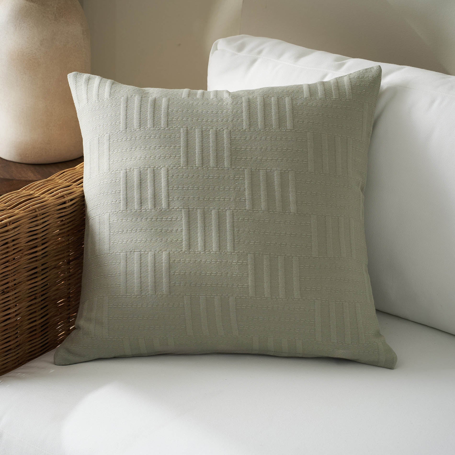 Μαξιλαροθήκη 50x50cm Calyra Smoke Green 654/07