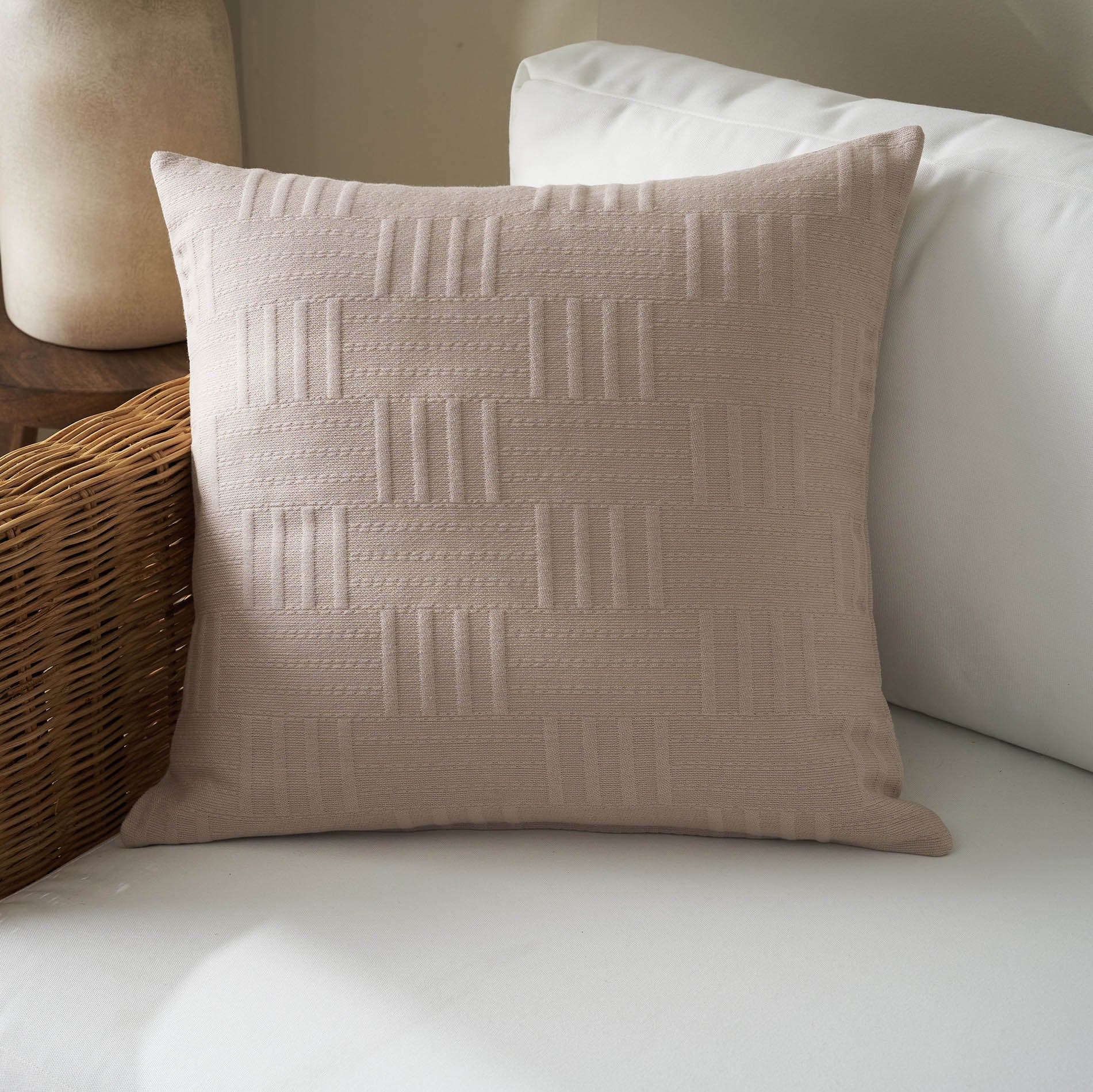 Μαξιλαροθήκη 50x50cm Calyra Warm Beige 654/21