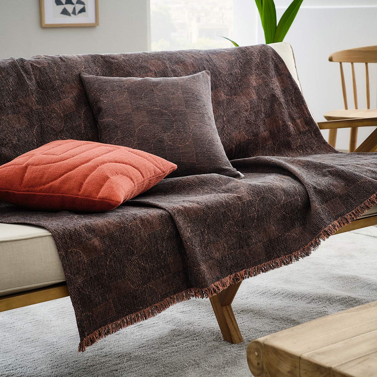 Ριχτάρι 180x180cm Lagertha Chilli/ Black 317/14