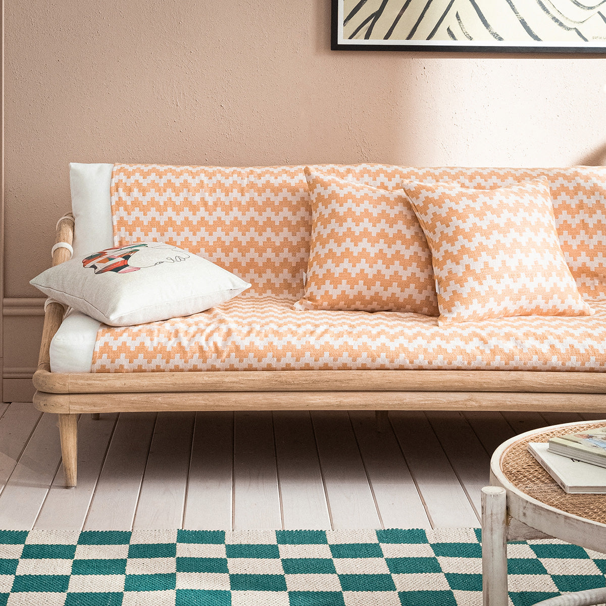 Ριχτάρι Τριθέσιου 180X310cm Summer waves Honey Brown 466/ 12