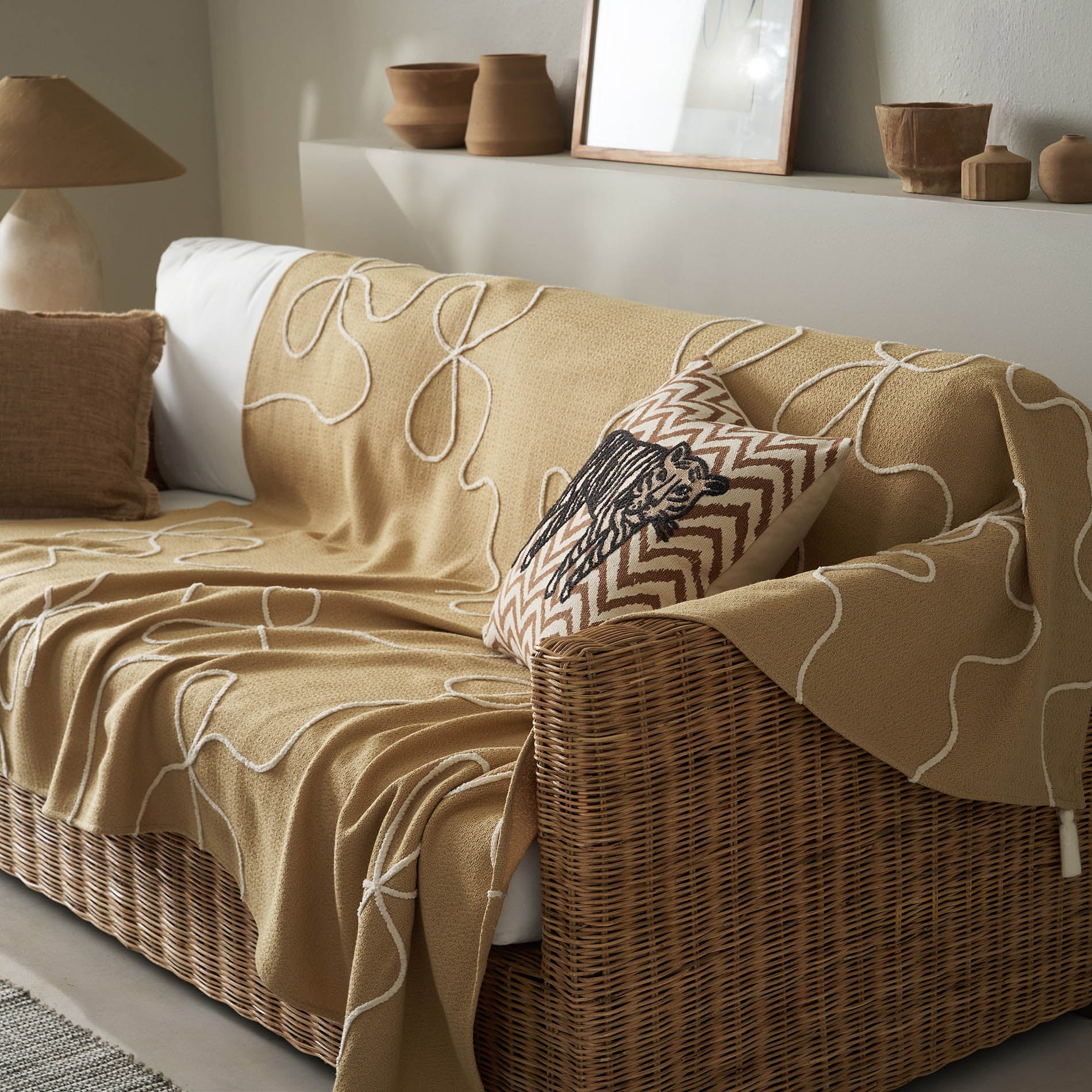 Ριχτάρι διακόσμησης 140x180cm Elowen Warm Beige 505