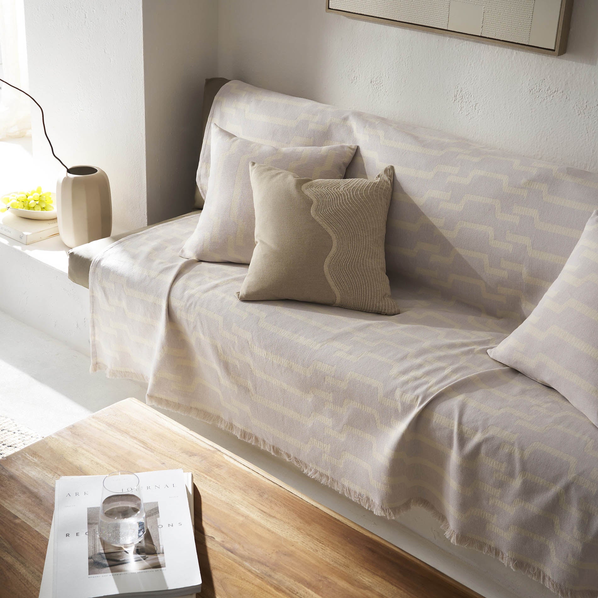 sofa throw Clover Silver Grey 558/19