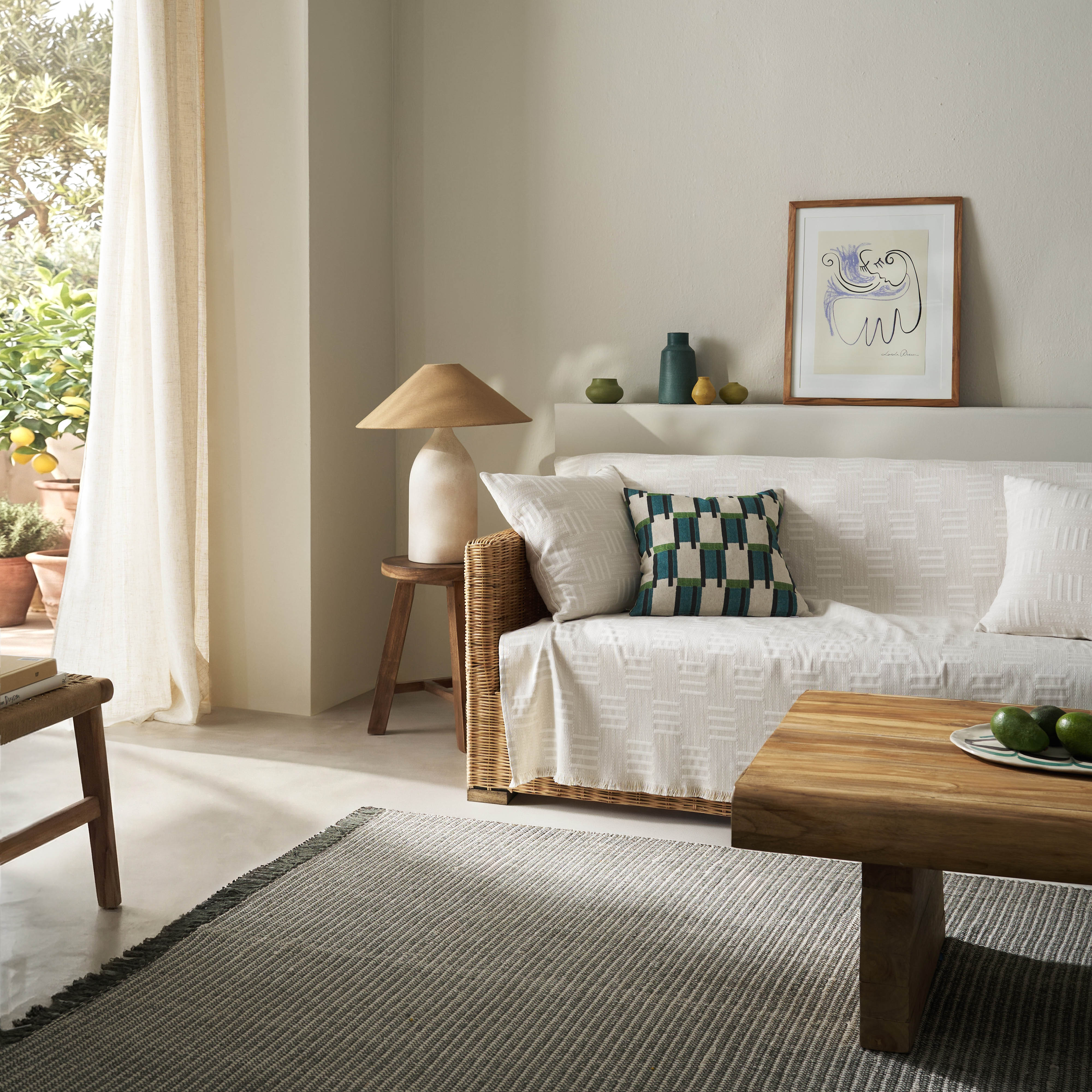 sofa throw Calyra Natural Beige 654/06