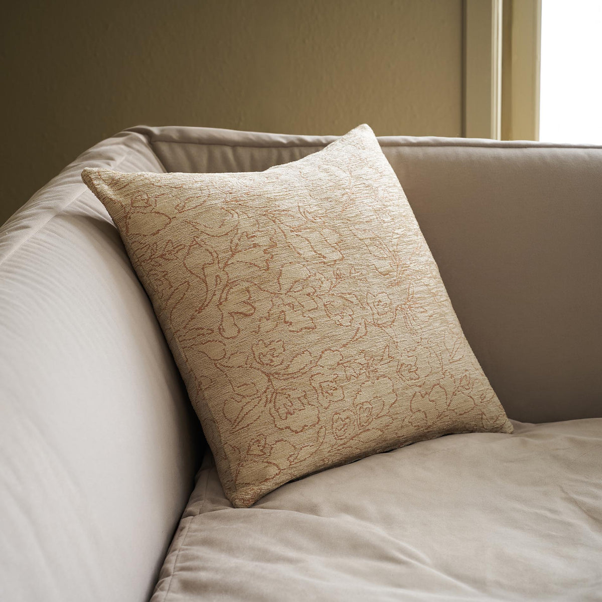 Μαξιλαροθήκη 50x50cm Aradia Ivory/Appricot 430/03