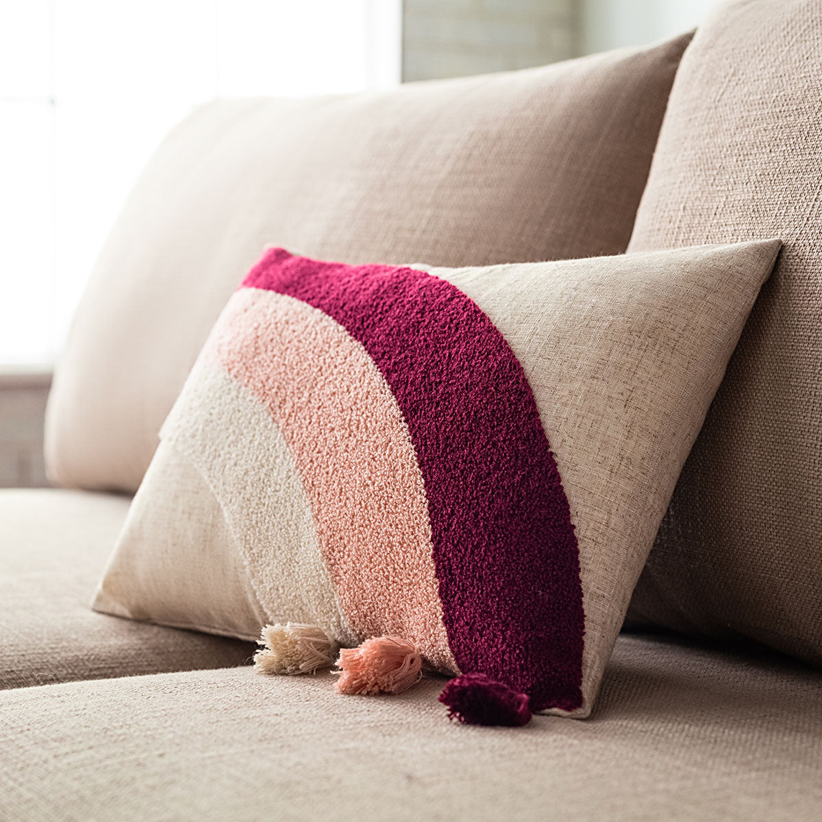 Μαξιλαροθήκη 30x45cm Iris Cherry Pink Ecru 242