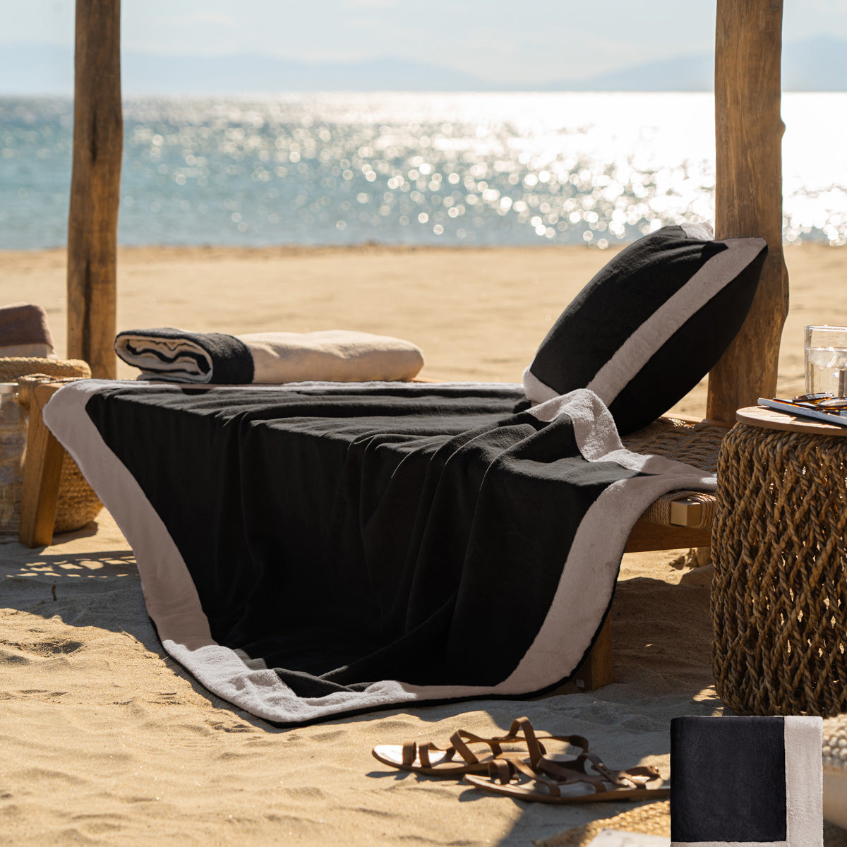Πετσέτα θαλάσσης 90x170cm Black Coal / Sand 519/ 14