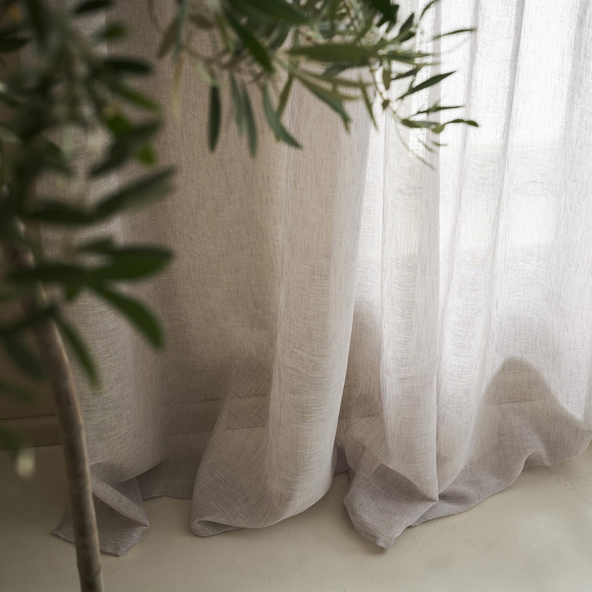 Combe Cloud Grey 502 Curtain with Studs
