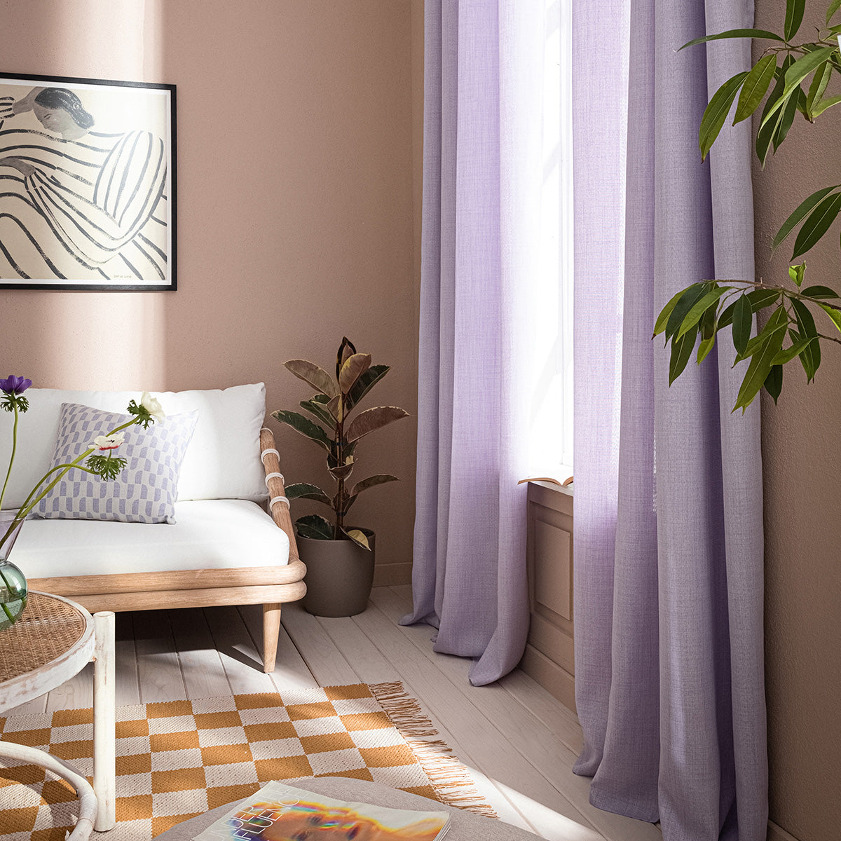 Curtain with studs 140x280cm Combe Violet 502/19