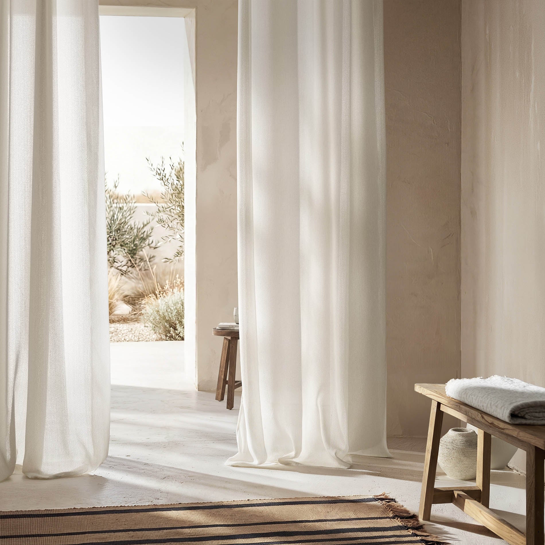 Curtain with studs Velmira Beige 509