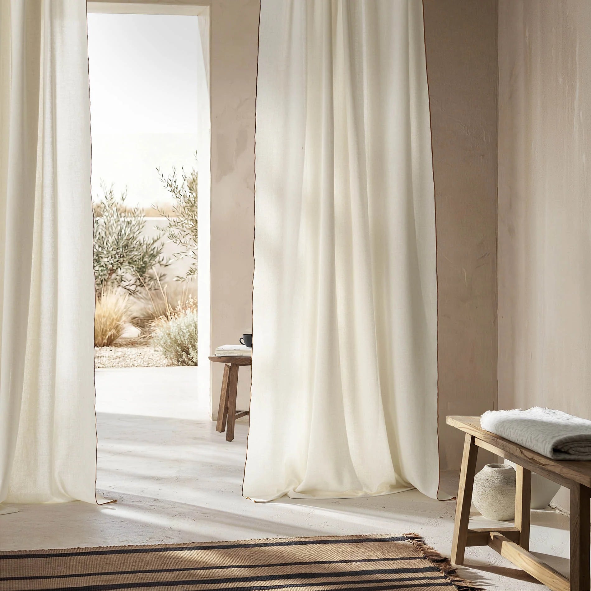 Κουρτίνα με σιρίτι 140x280cm Nedda Brown 614