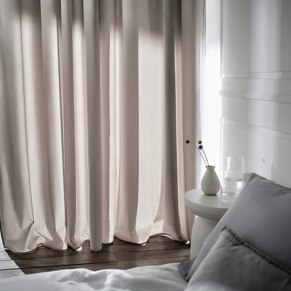 Curtain with studs Winter Water Grey 711/34