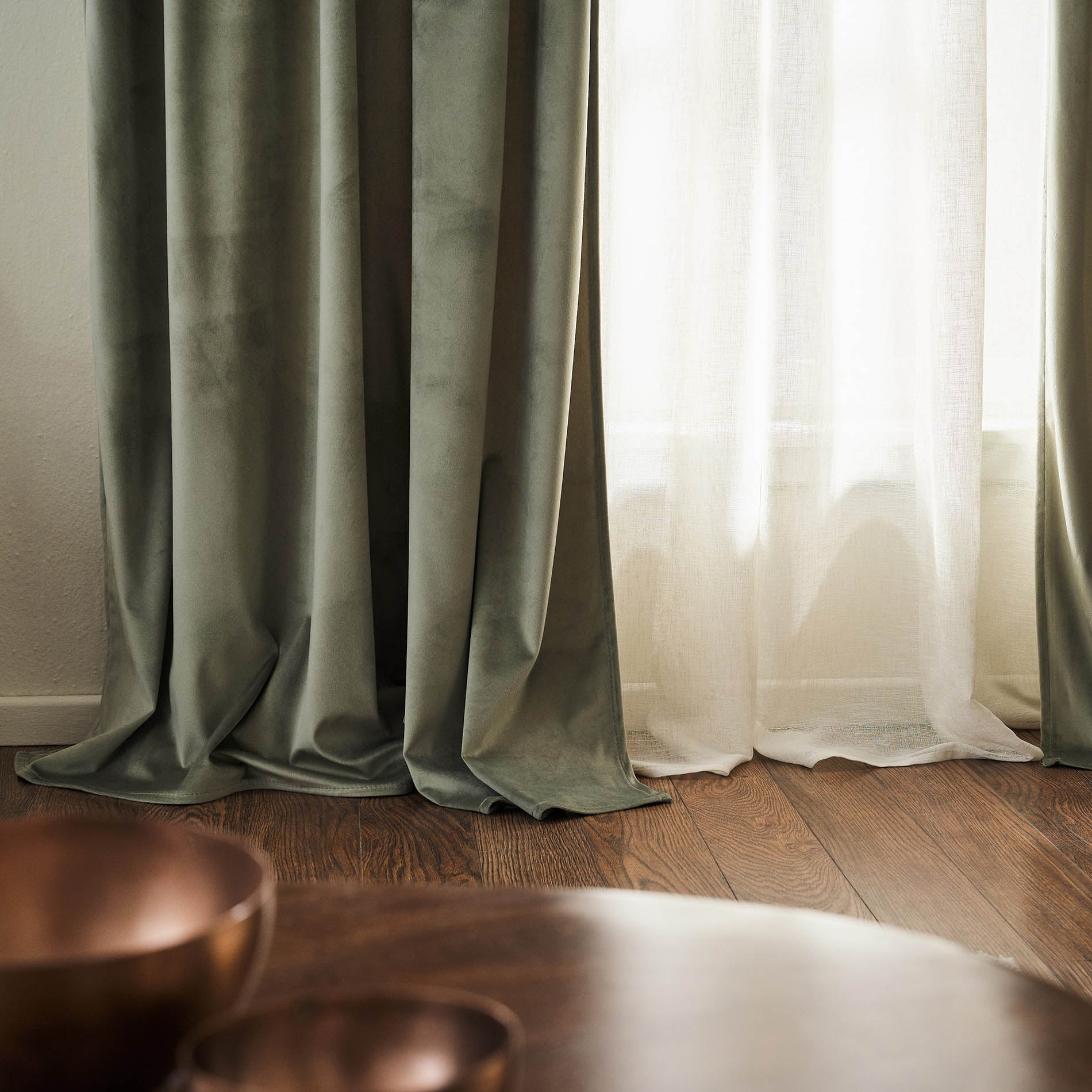 Κουρτίνα με σιρίτι 140x280cm  Winter Shadow Green 711/07
