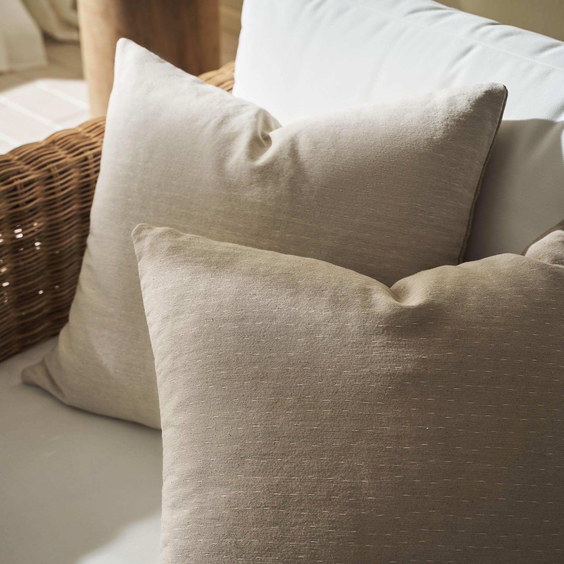 Μαξιλαροθήκη 50x50cm Rukia Natural Beige/Offwhite 269