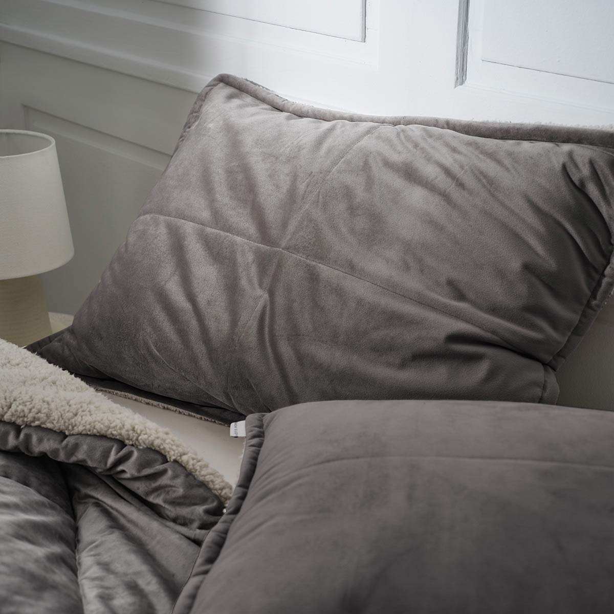 Μαξιλαροθήκη 50x70cm Teddy Mystic Grey 407/15