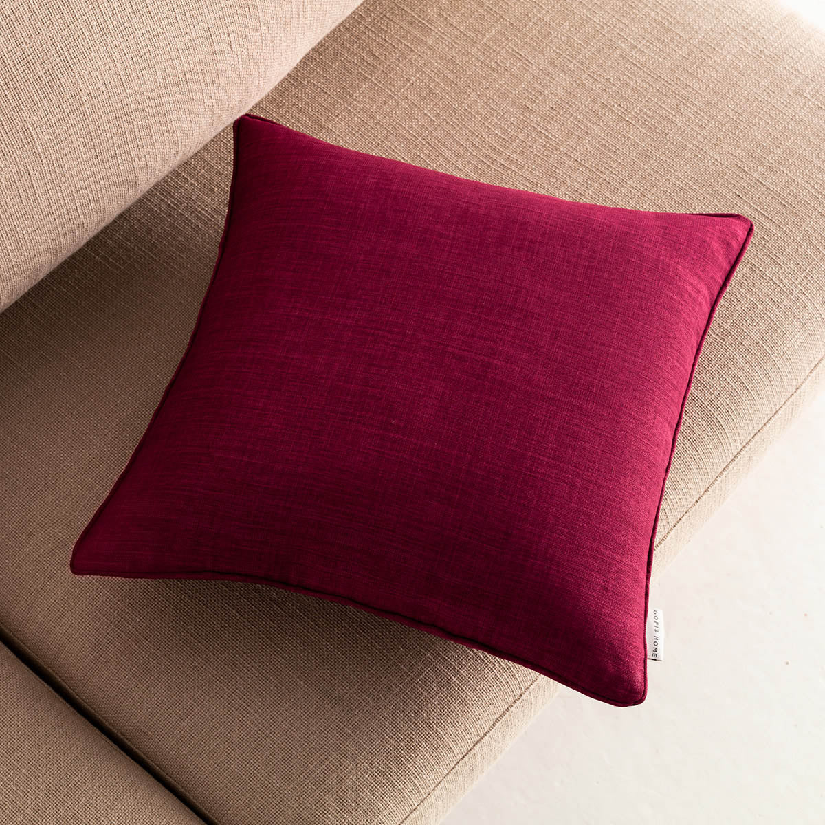 Red Leather Pillowcase 43x43 930B Chrome
