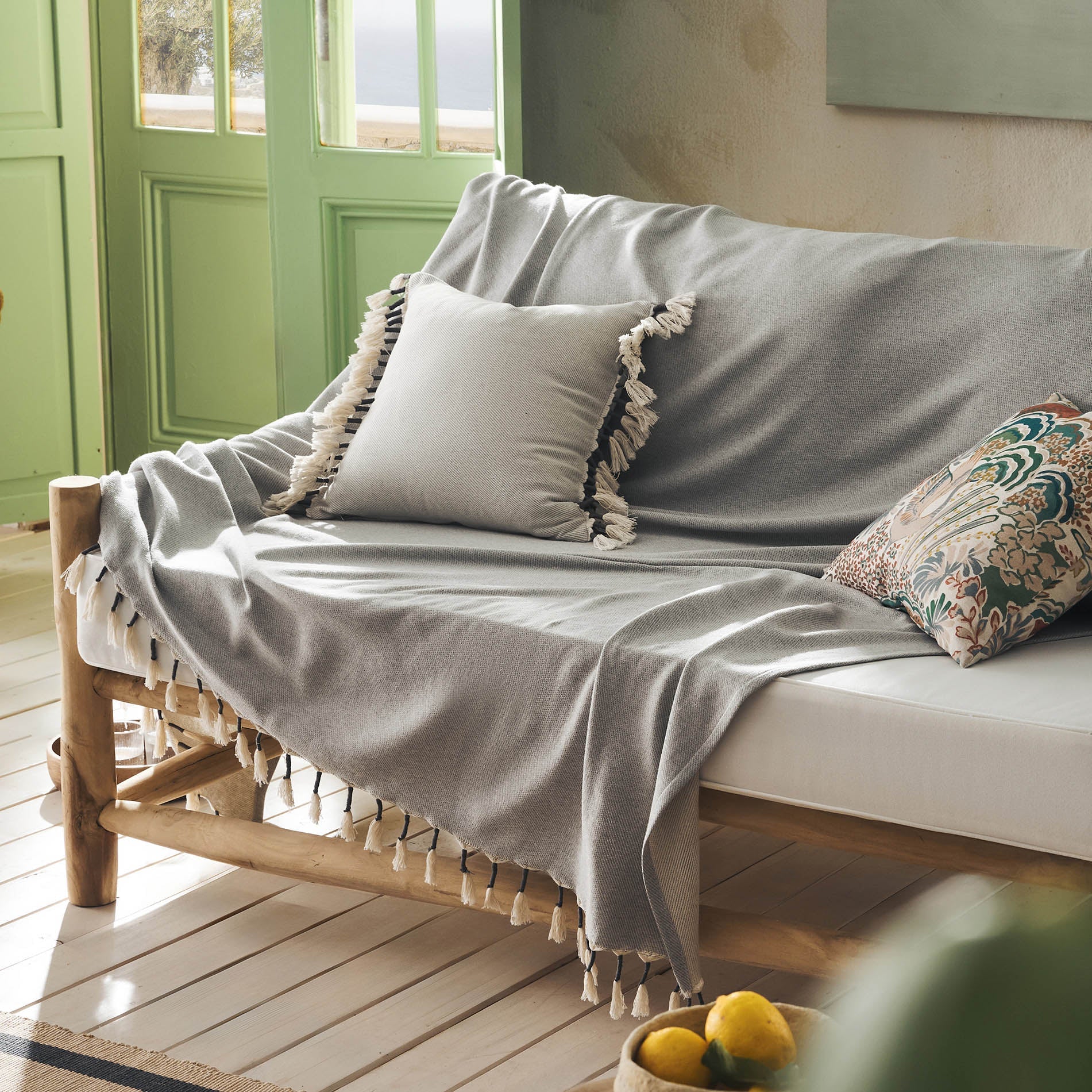 Ριχτάρι Διακοσμητικό 180x180cm Kianga Opal Grey 226/15