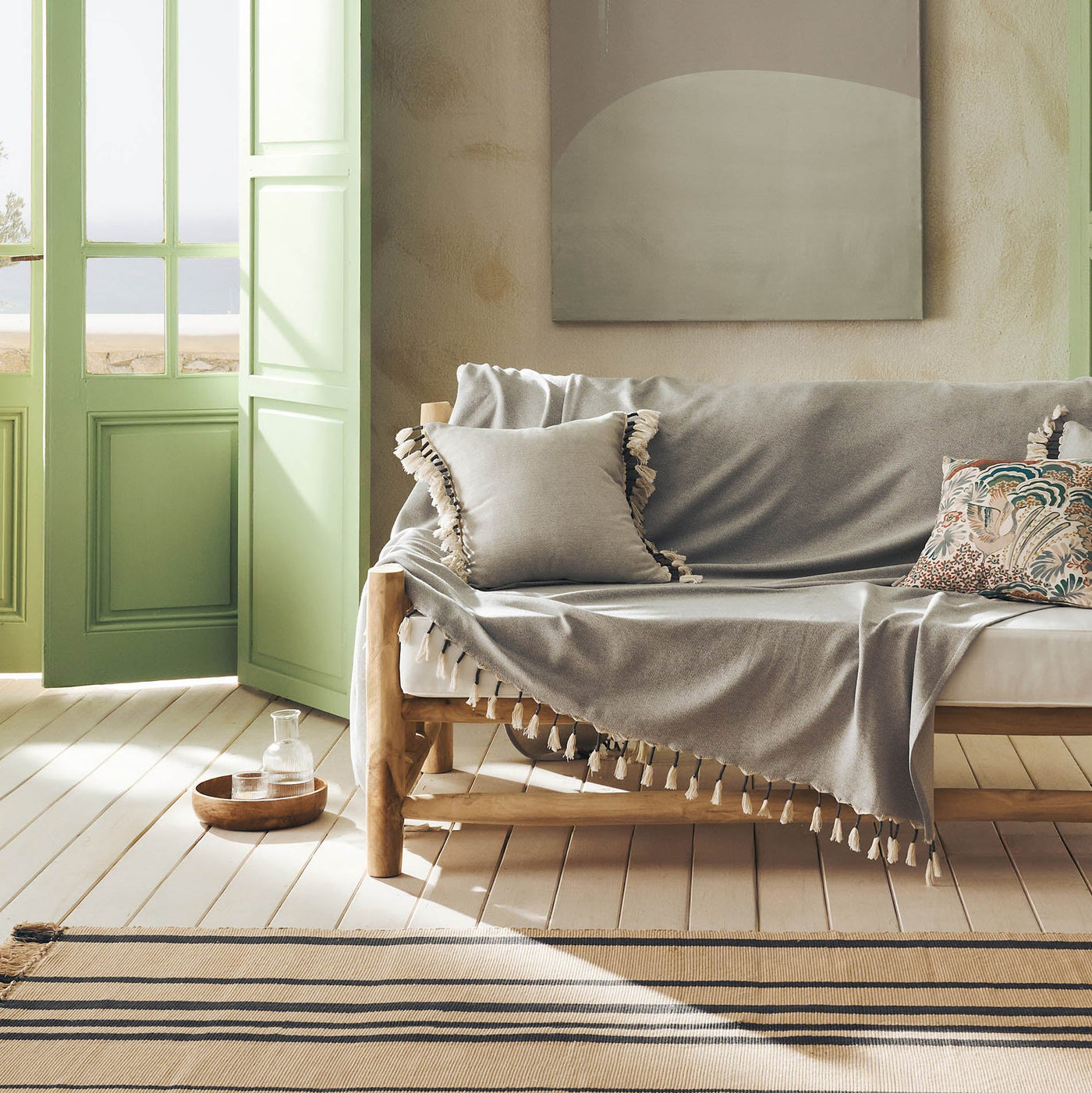 Ριχτάρι Διακοσμητικό 180x180cm Kianga Opal Grey 226/15
