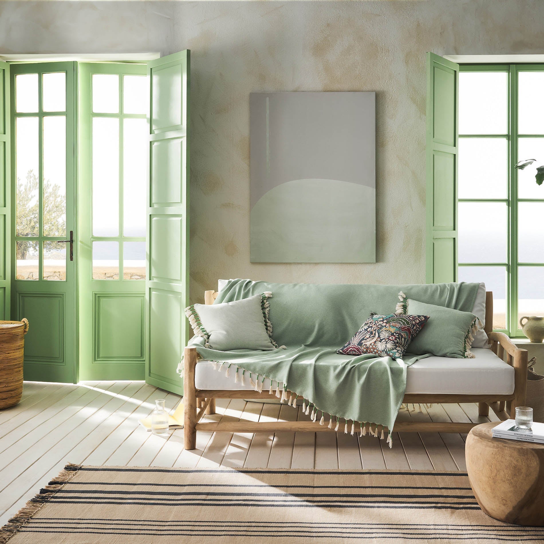 Ριχτάρι Διακοσμητικό 180x180cm Kianga Bean Green 226/18