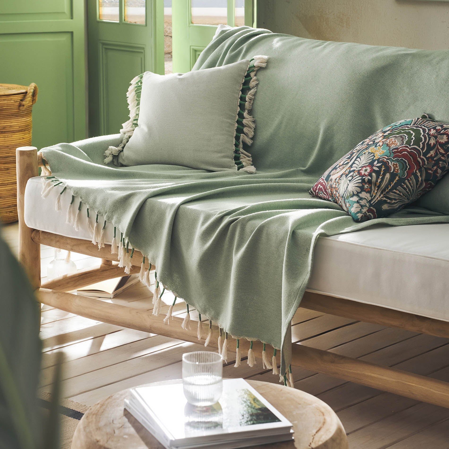 Ριχτάρι Διακοσμητικό 180x180cm Kianga Bean Green 226/18