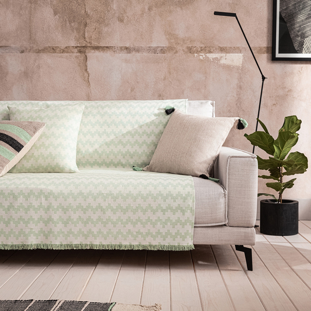 Three-seater Throw 180X310cm Summer waves Sea Glass 466/ 38