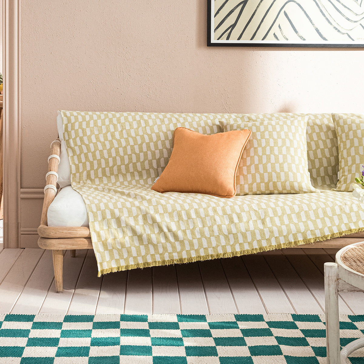 Ριχτάρι Τριθέσιου 180X310cm Denise Spring Green 518/37