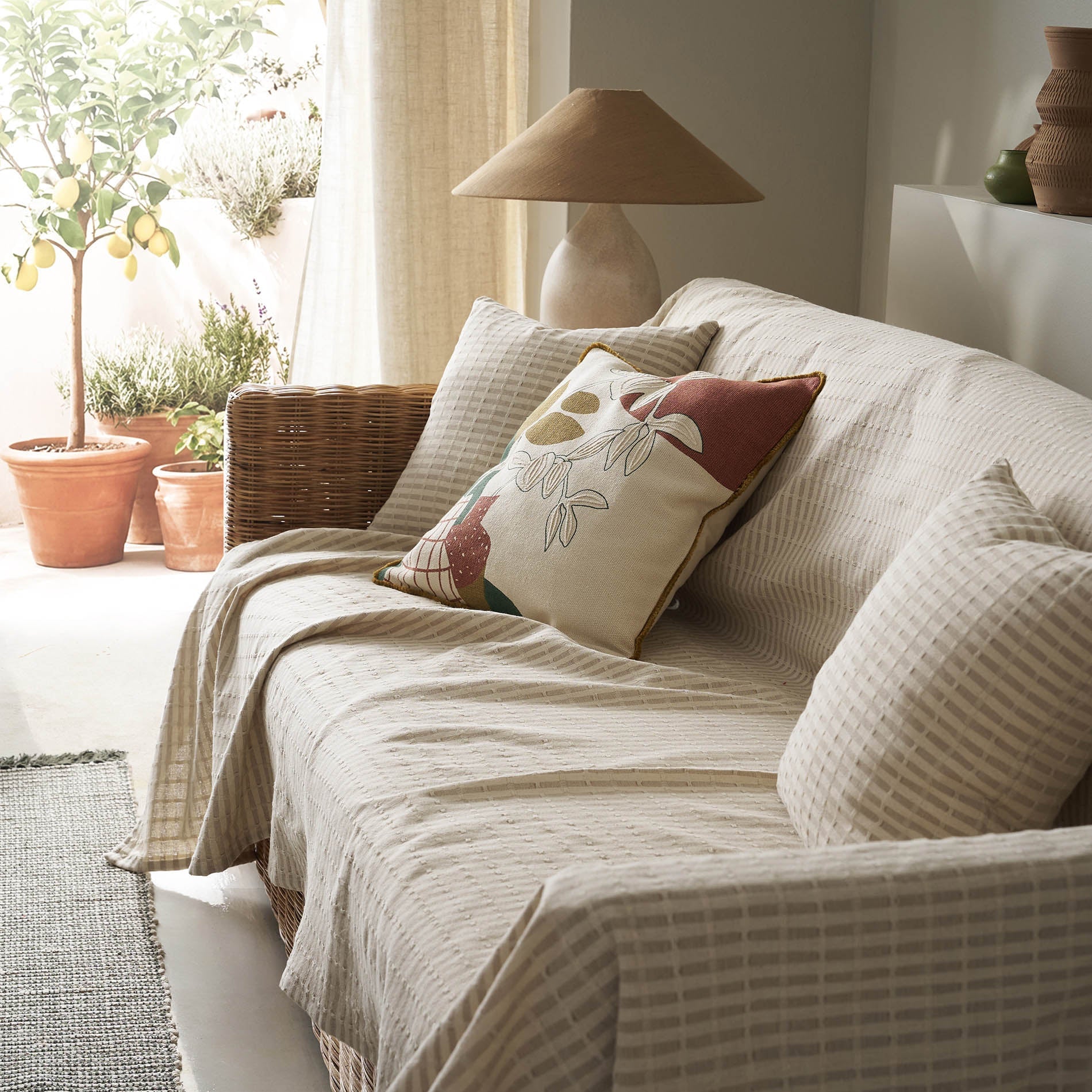 sofa throw Elysia Hemp Beige 531/06