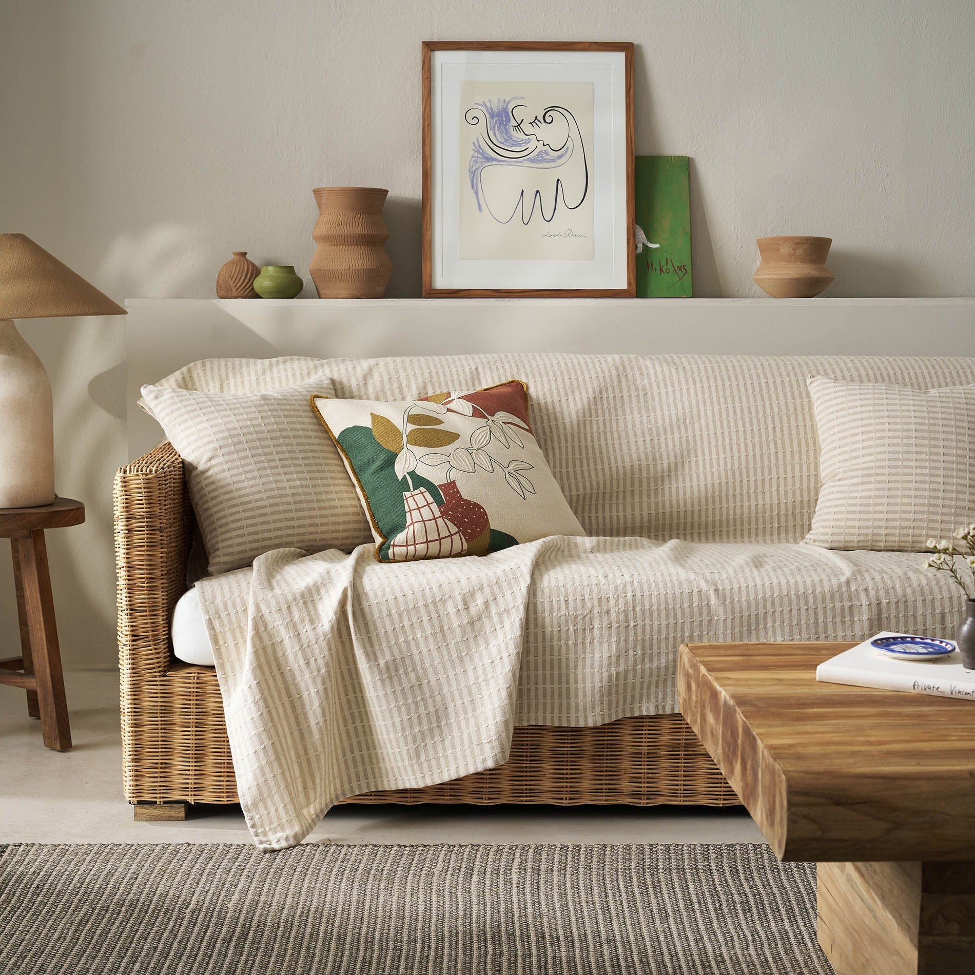 sofa throw Elysia Hemp Beige 531/06