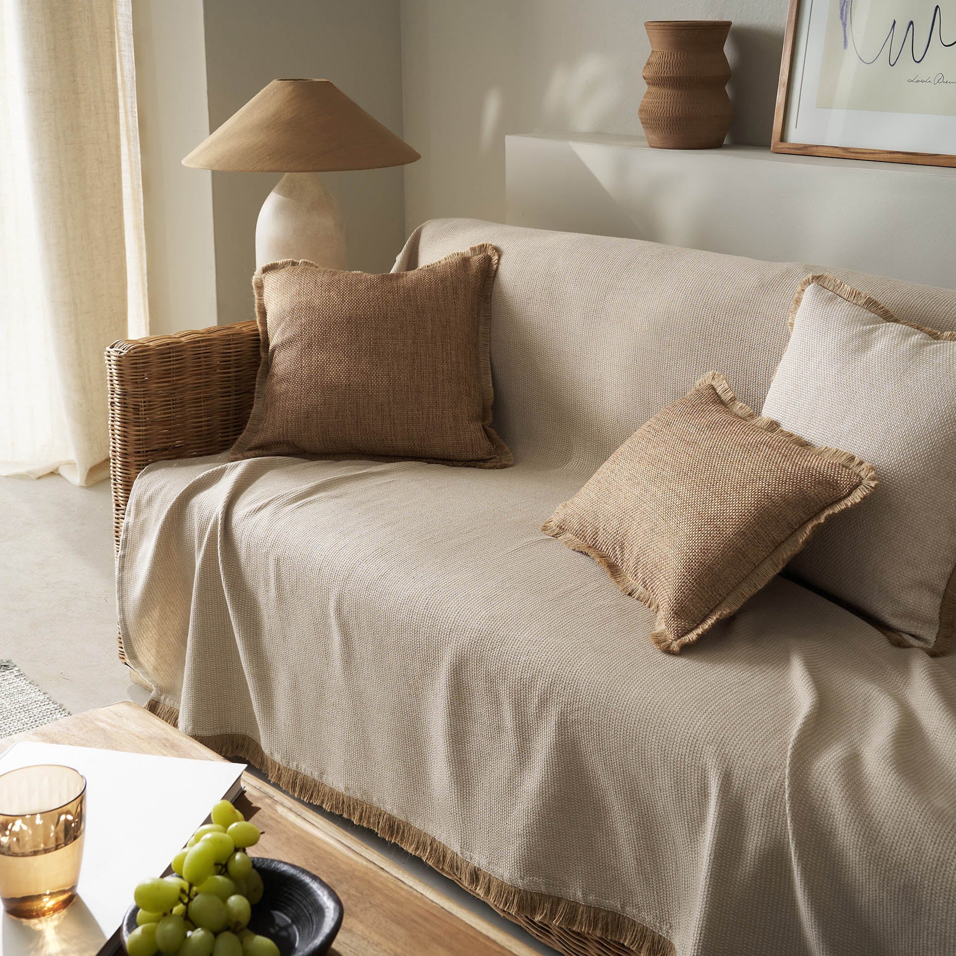 sofa throw Odessa Hemp Beige 533/06