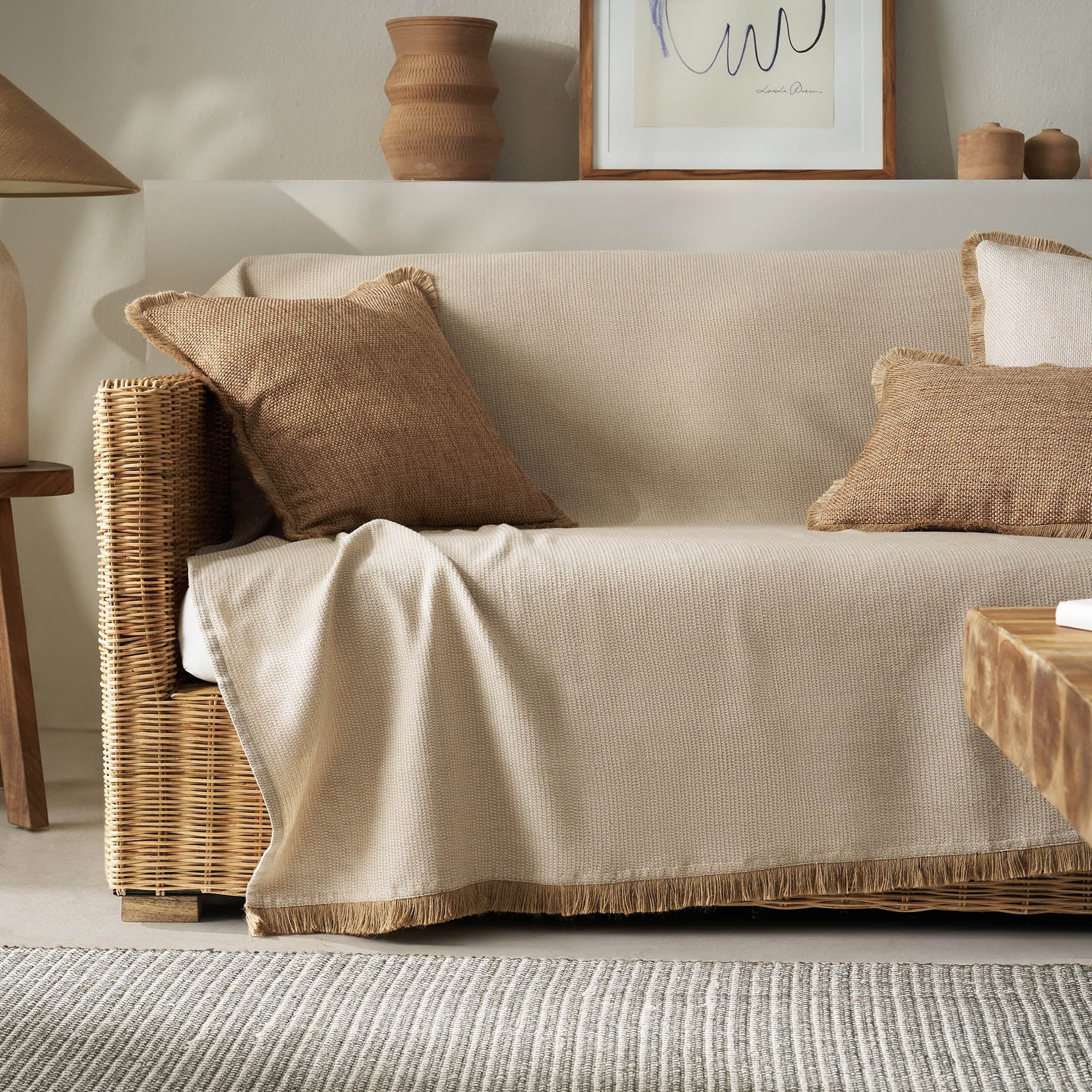sofa throw Odessa Hemp Beige 533/06