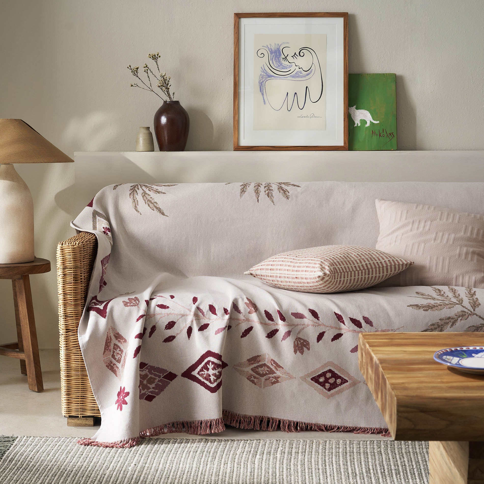 Ριχτάρι διακόσμησης 180x210cm Ishara Cherry 573/02