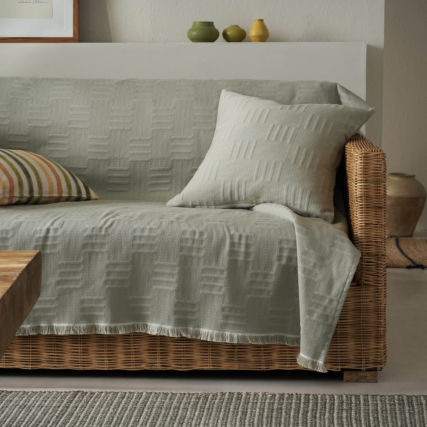 sofa throw Calyra Smoke Green 654/07